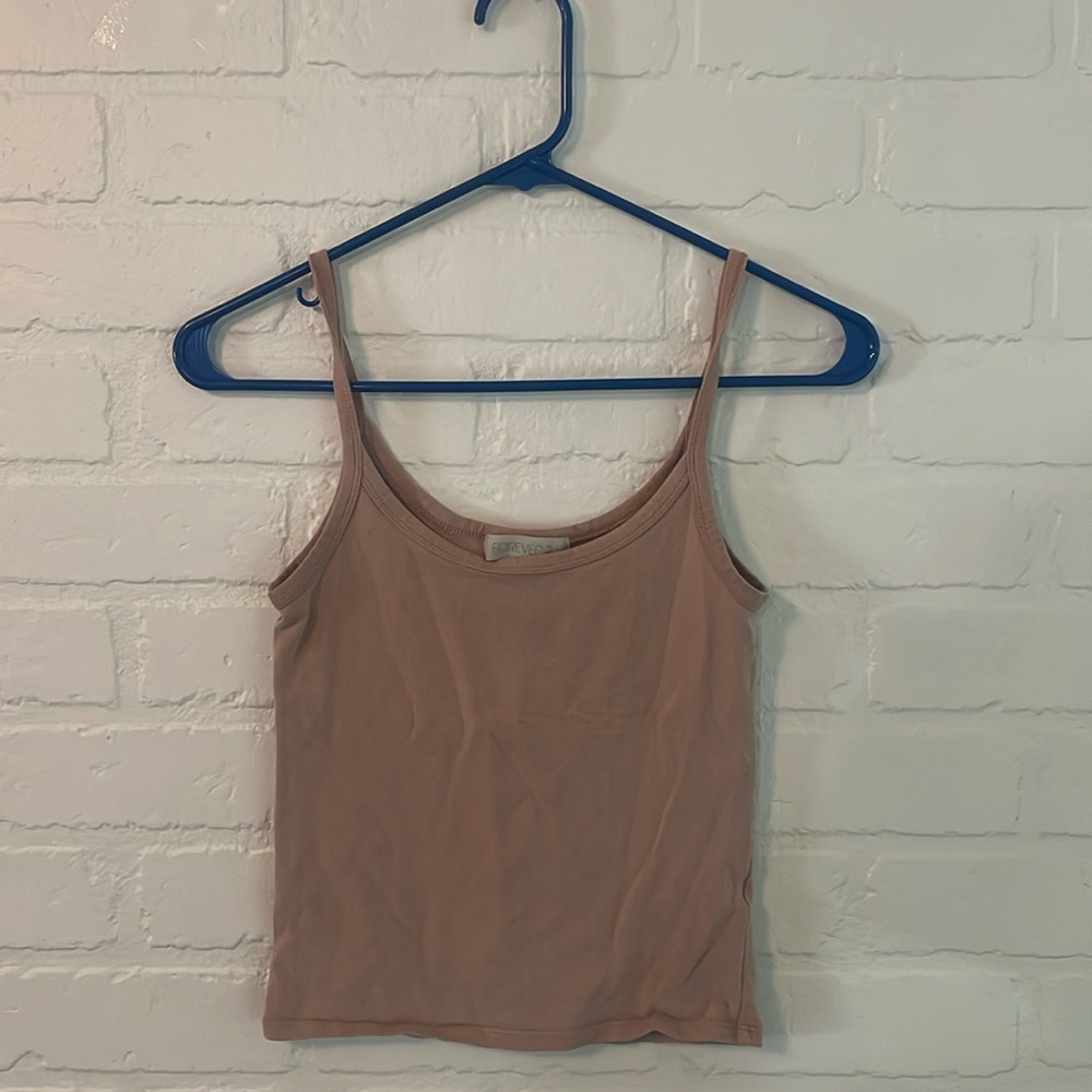 Cream, pink, tank top, forever 21